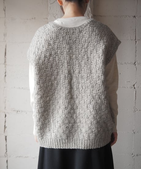 Vneck Oversized Knit Vest GR