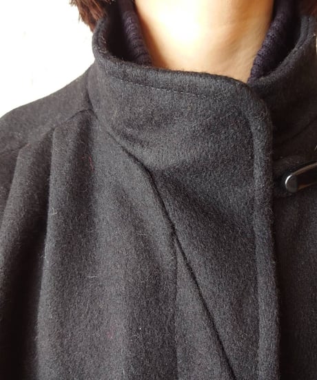 Dolman Sleeve Rib Cuff Coat BK
