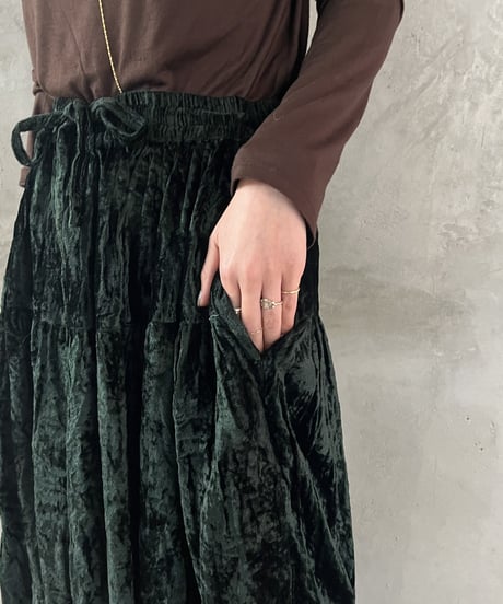 Velour Tiered Skirt GN