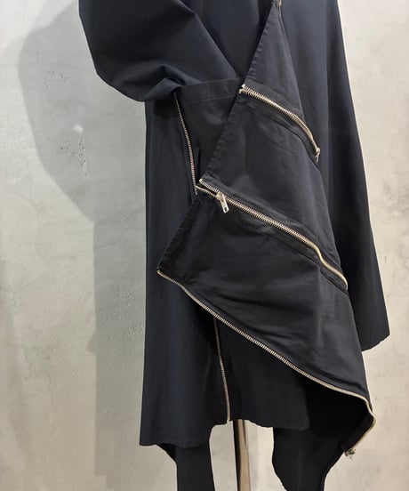 Zip Design High Neck Dress BK