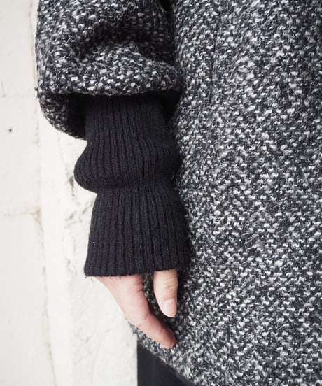 Long Rib Cuff Coat BKWH