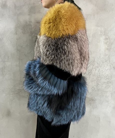 Border Design Fake Fur Coat YEBL