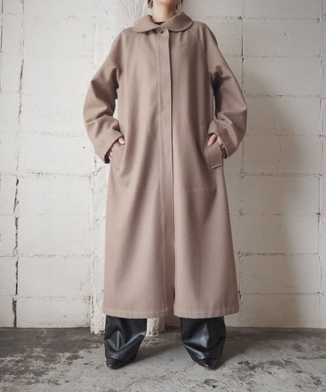 Round Collar Wool Long Coat BE