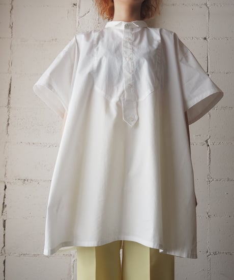 Starched Bosom Short Sleeve Shirt WH