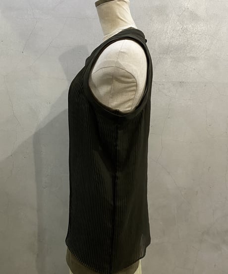 sacai Zip Design Chiffon Pleated Layered Tank KA