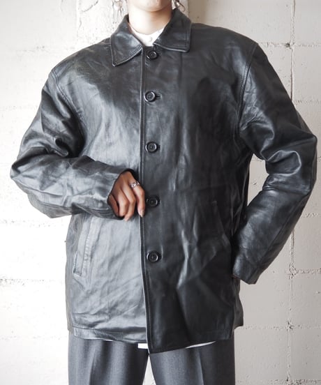 Leather Coverall Jacket BK