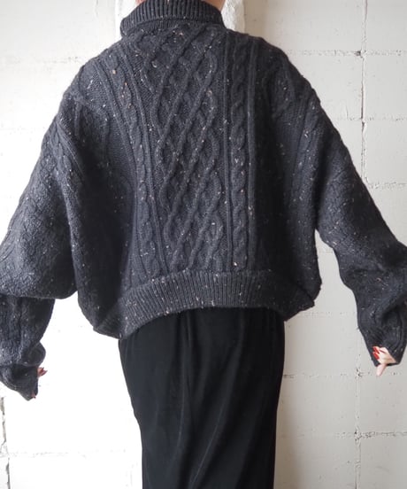 Mix Yarn Fisherman Knit BK
