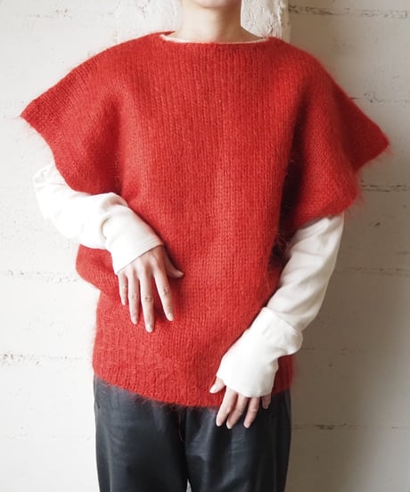 French Sleeve Mohair Knit Vest RE