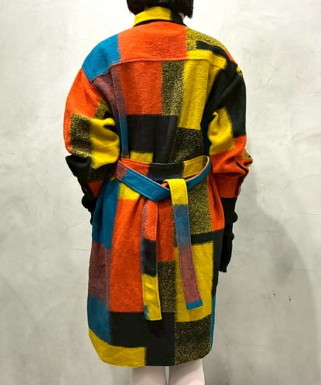 Desigual  Colorful Wool Coat OR BL YE