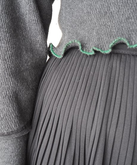 1980's Italy Pleated Long Skirt BK
