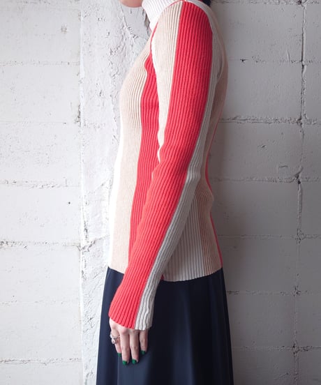 Tricolor Bottleneck Rib Knit ORBEIV