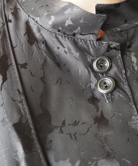 1980's Euro Shadow Pattern Layered Design Dress BK