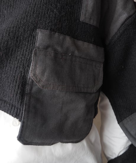 REMAKE Command Pocket Short Sweater BK