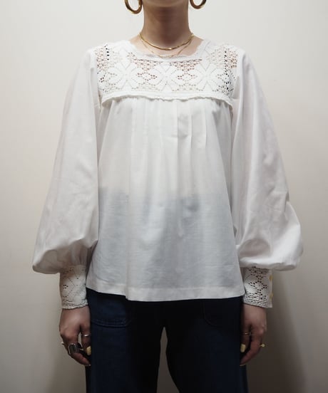 1970's Lace Yoke Blouse WH