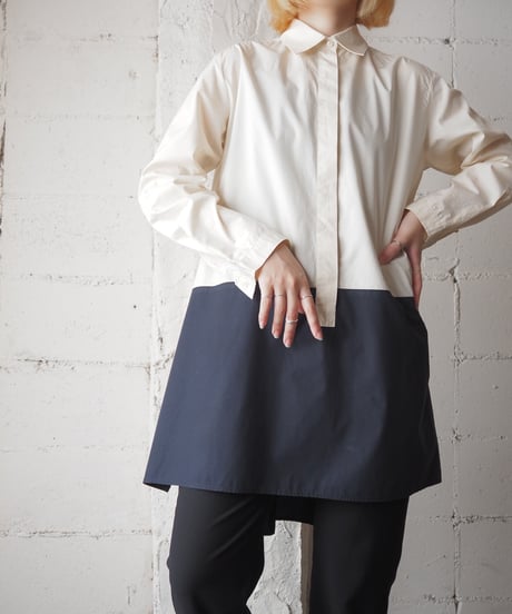 MaxMara Bicolor Long Shirt IVNV