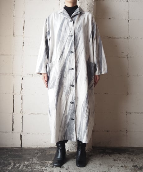 Open Collar Designed Dye Coat WHGR