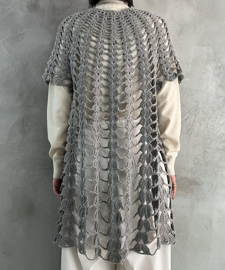 Crochet Knit Buttonless Cardigan GR