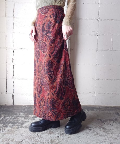 Paisley Pattern Tight Skirt BKBR