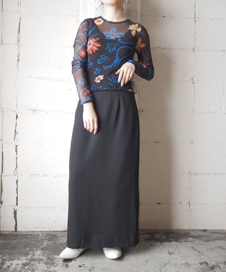 Desigual Shirring Waist Print Sheer Cutsewn BKBL