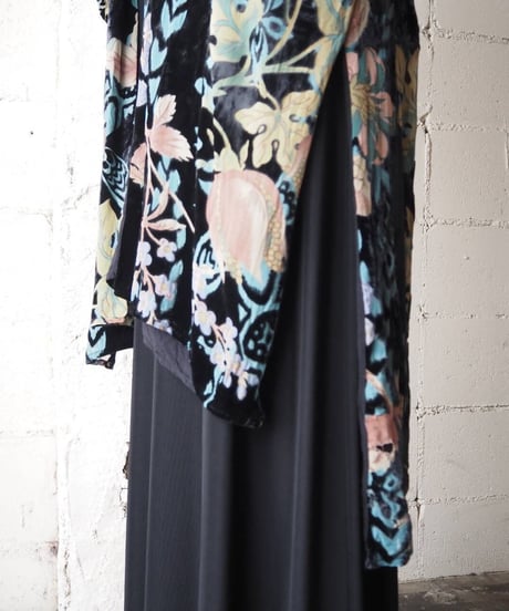 Flower Pattern Velvet Gown BKBL