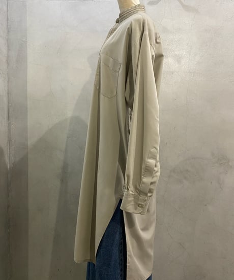 Mao Collar Embroidery Long Shirt GR