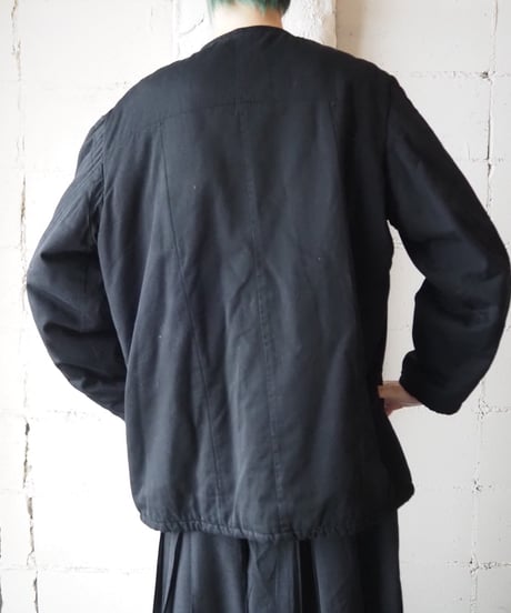 Euro Collarless Quilted Jacket BK