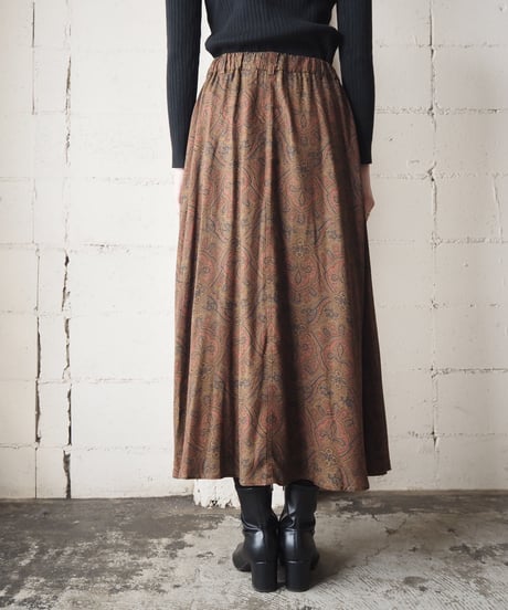 Paisley Pattern Tuck Easy Skirt BR