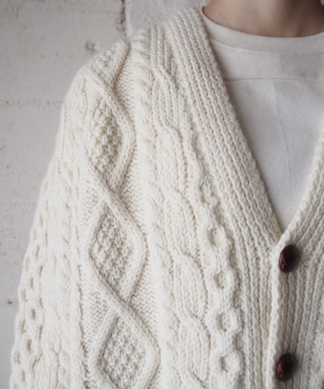 Vneck Fisherman Knit Cardigan IV