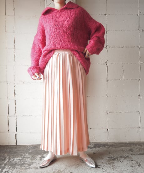 Big Silhouette Collar Mohair Knit PI