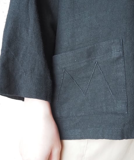 absolut made in Germany Collarless Linen Jacket BK