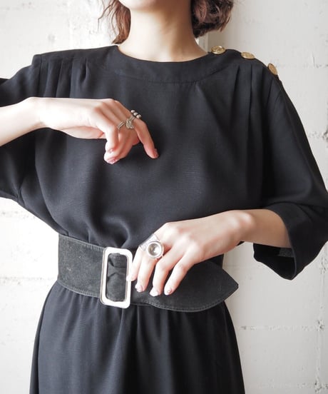 Tuck Shoulder Dress BK