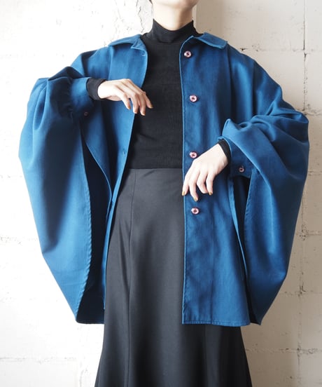 Open Collar Cape Shirt Jacket BL