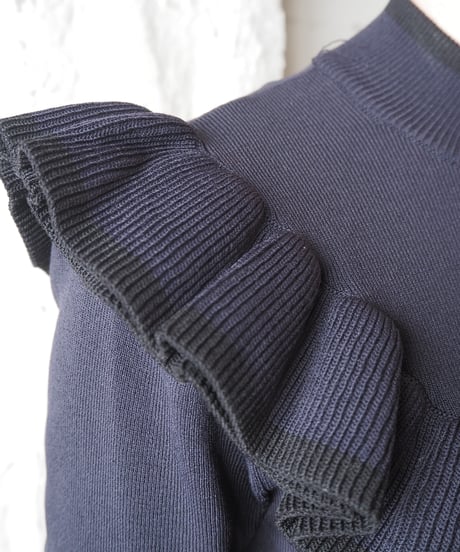 Frilled Mock Neck Knit NV