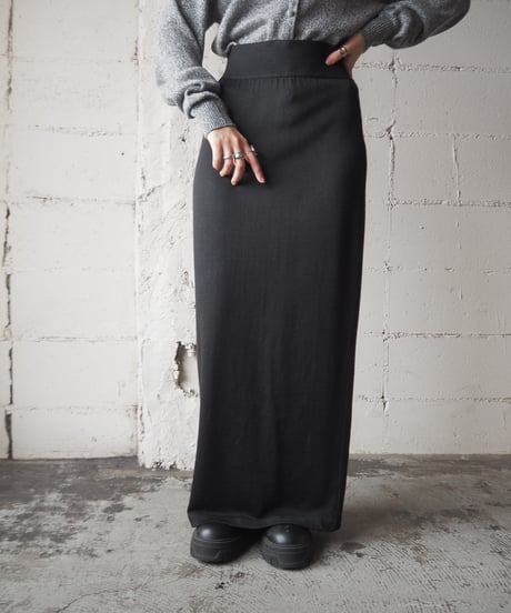Gum Belt Knit Tight Skirt BK