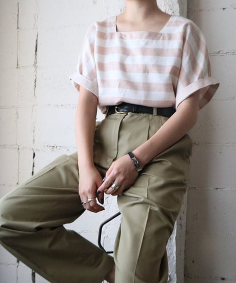Square Neck Border Tops BEWH
