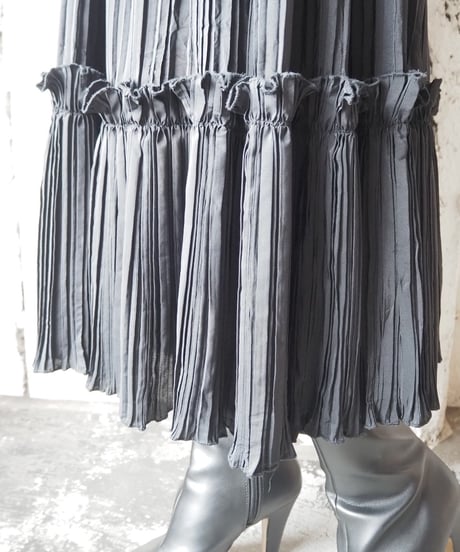 Frill Washer Easy Skirt BK