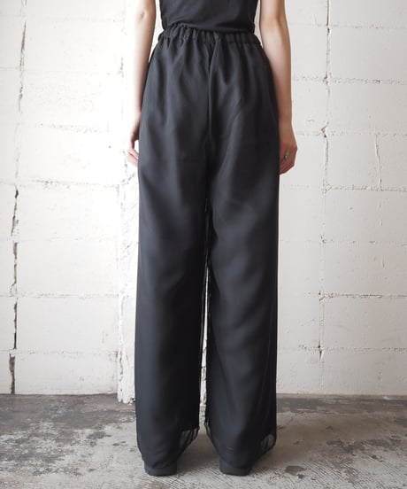 Sheer Layered Wide Pants BK