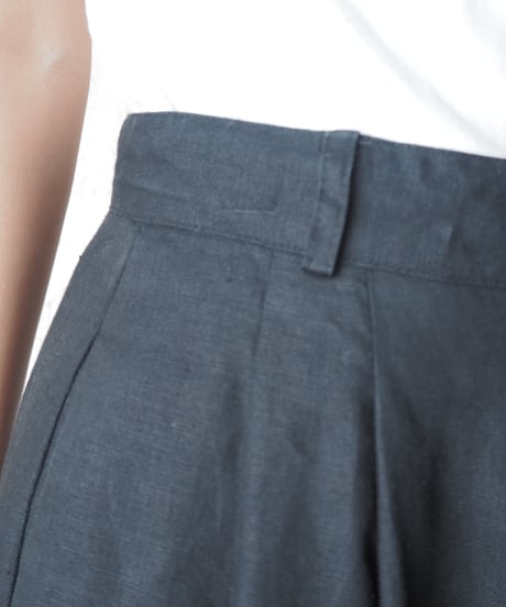 VALERIE STEVENS PETITES Linen Tuck Pants BK