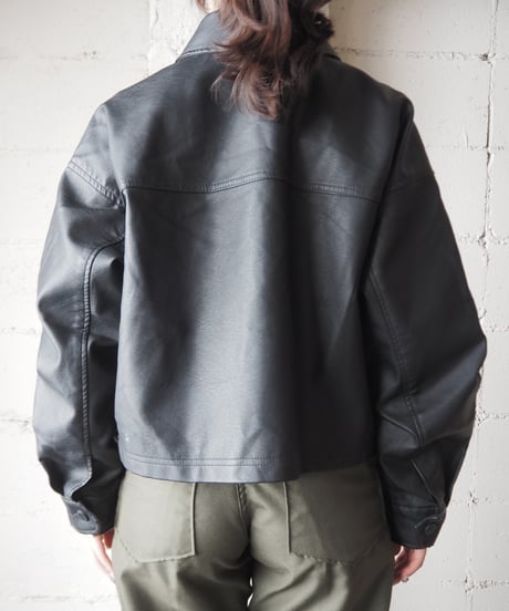 Fake Leather Shirt Jacket BK