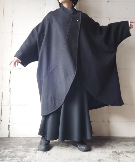 Stand Collar Cape Coat BK