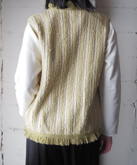 1960-70's Pure Wool Fringe Knit Vest YE