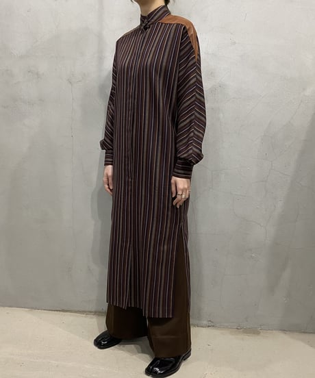 Leather Shoulder Stripe Dress BR