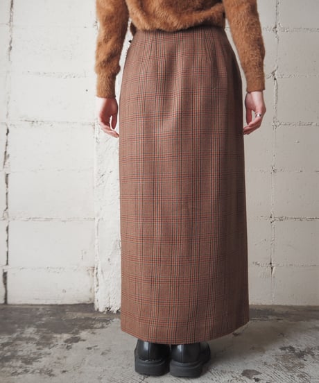 Wool Pattern Wrap Skirt BR