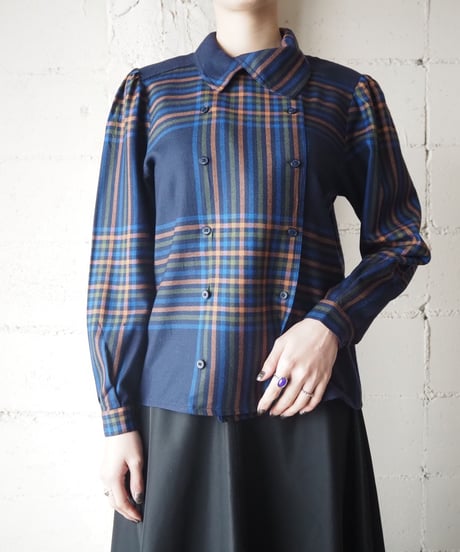 Double Breasted Check Blouse NVOR