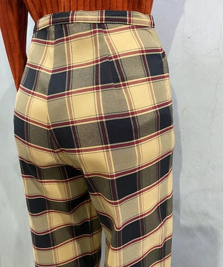 Check Pattern Straight Pants BE BK