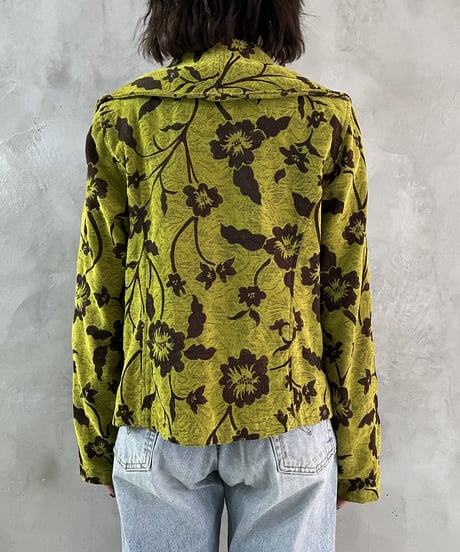 Flower Pattern Collar Design Jacket GNBR