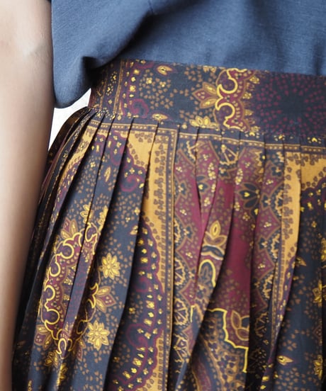 JONES NEW YORK DRESS Arabesque Pattern Silk Skirt BUR BK