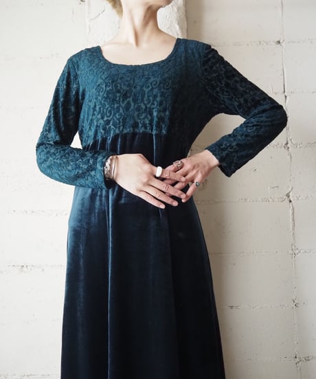 Botanical Opal Velour Dress GN