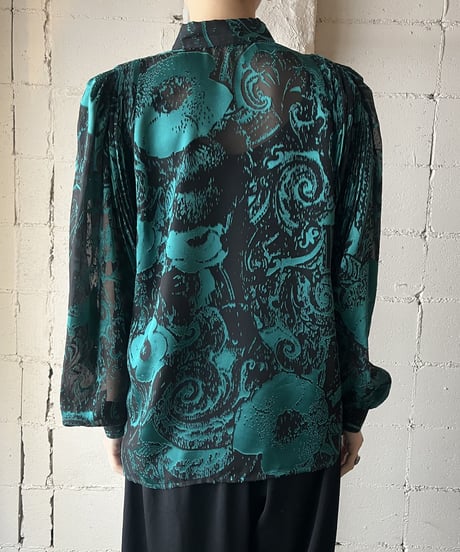 Pleated Volume Sleeve Opal Blouse GN