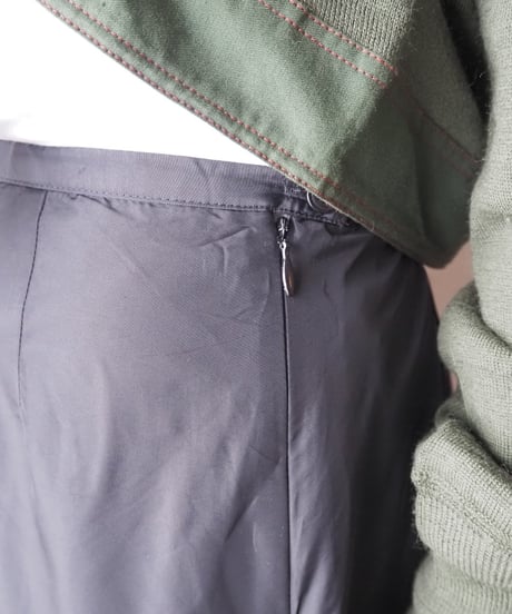 Nylon Mix Long Skirt BK